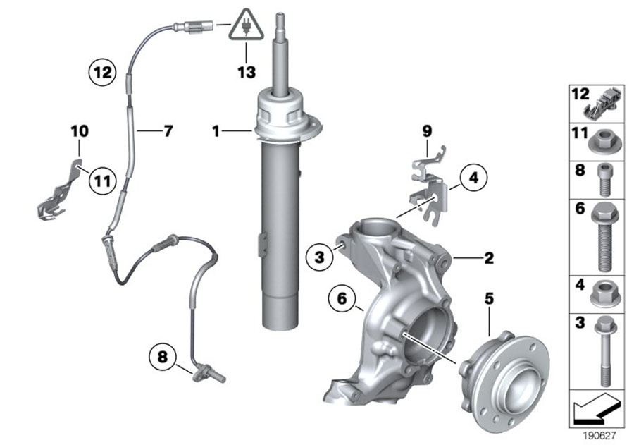 Diagram Front Spring STRUT/CARRIER/WHEEL bearing for your 2009 BMW Z4   