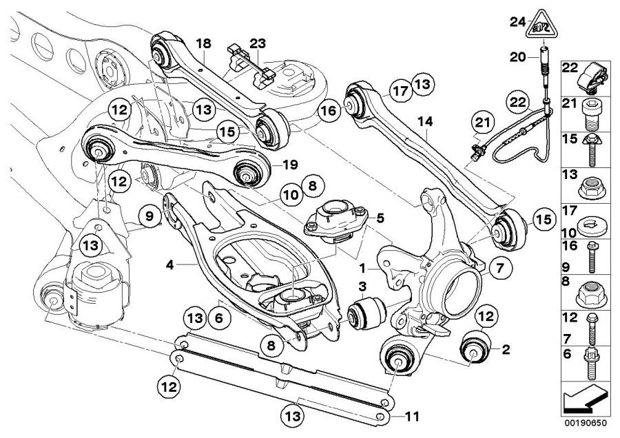 Diagram Rear axle SUPPORT/WHEEL suspension for your 2017 BMW X5   