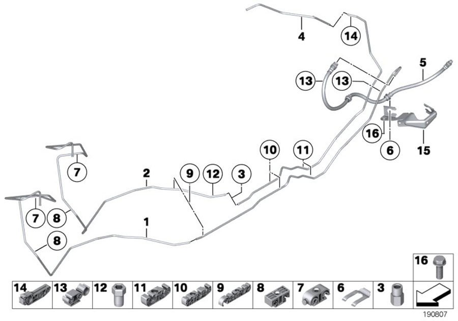 Diagram Brake pipe rear for your 2014 BMW Z4 35i Convertible 