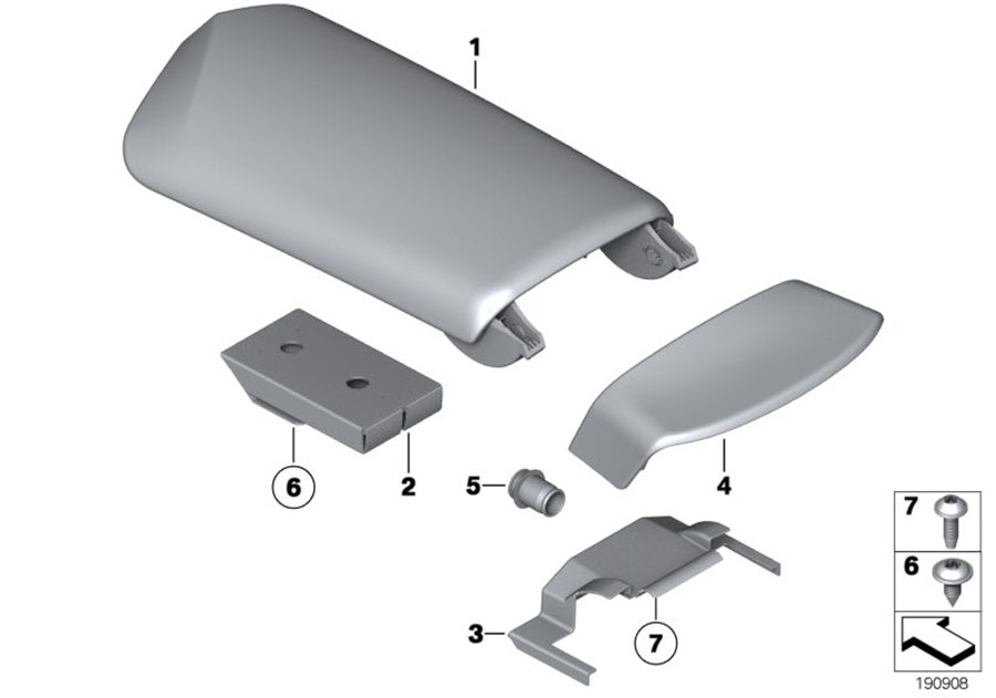 Diagram Armrest, centre console for your 2013 BMW M6   