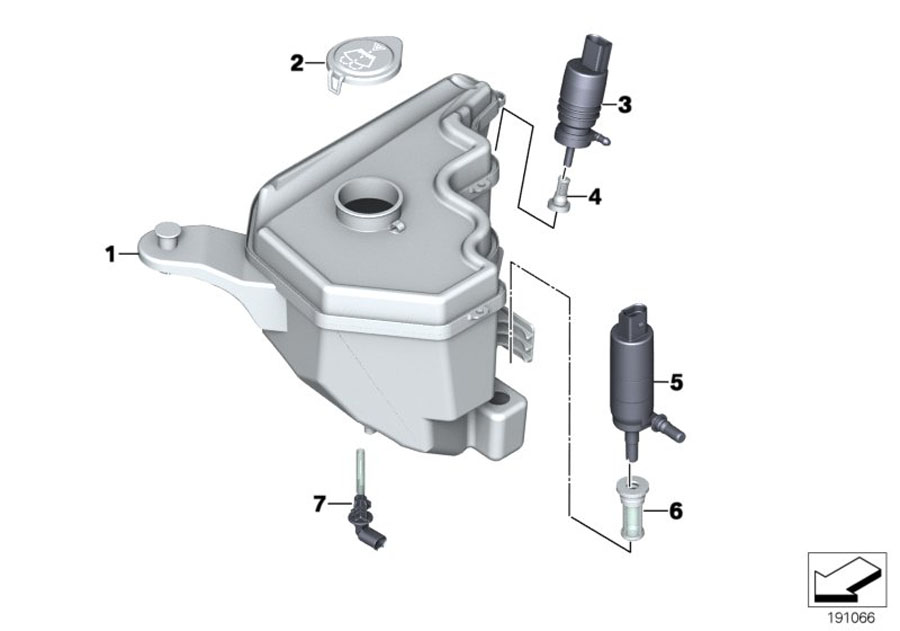 Diagram Sep.components f.washer fluid reservoir for your BMW Z4  