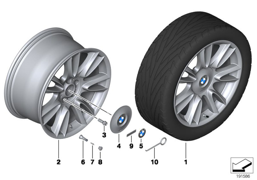 Diagram BMW LA wheel Individual V-Spoke 301-20"" for your BMW 740eX  