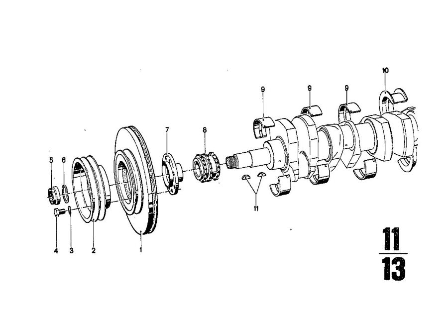 Diagram Crankshaft mounting for your 1989 BMW 325ix   