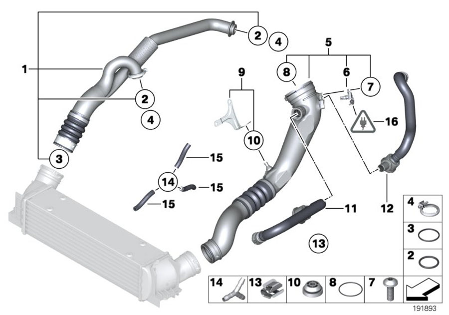 Diagram Charge air induction tract for your 1996 BMW