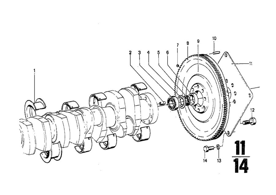 Le diagramme Vilebrequin / volant moteur pour votre BMW