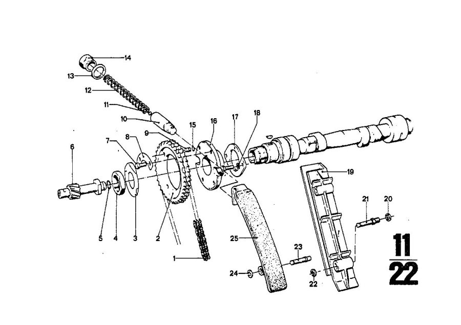 Diagram Timing gear - cam SHAFT/CHAIN drive for your BMW