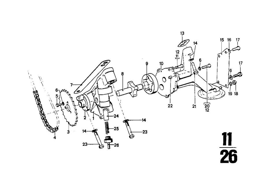 Diagram Lubrication SYSTEM/OIL pump with drive for your 2009 BMW M6   