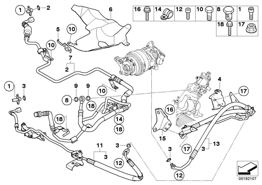 Diagram Hydraulic steering lines/Adaptive Drive for your 2009 BMW M6   