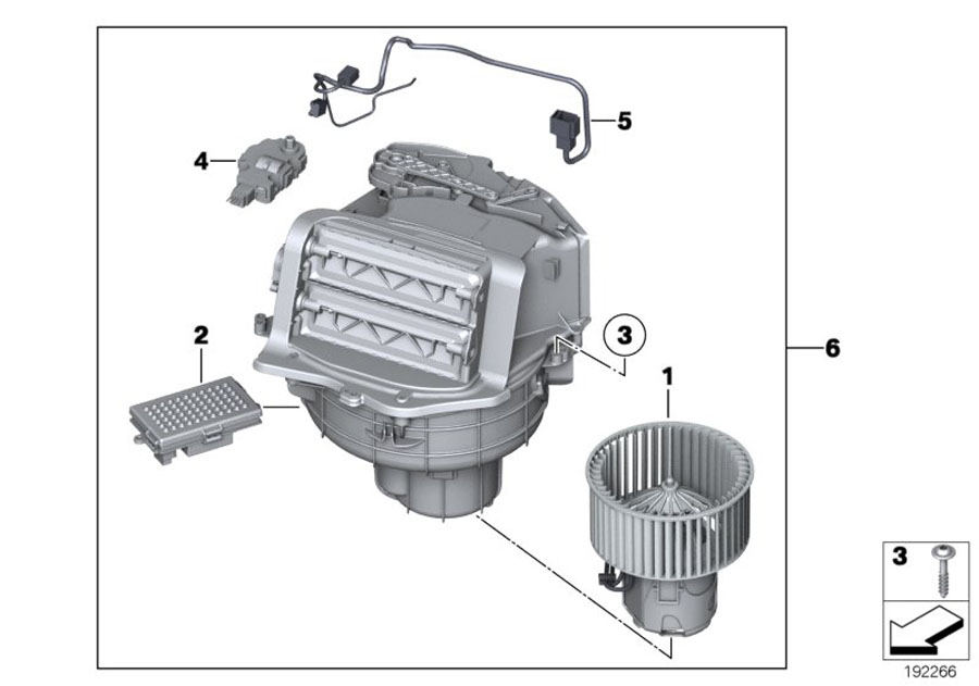 Diagram Blower unit / mounting parts for your 2015 BMW M6   