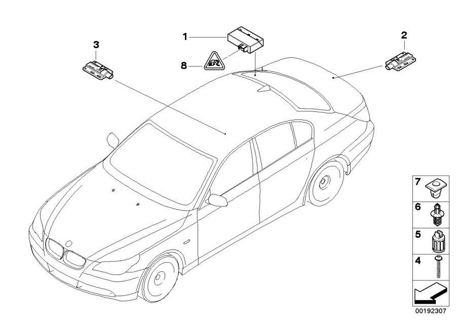 Diagram Control UNIT/ANTENNAS passive access for your 2006 BMW 530i   