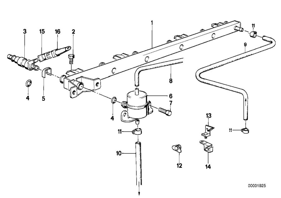 Diagram VALVES/PIPES OF FUEL INJECTION SYSTEM for your BMW