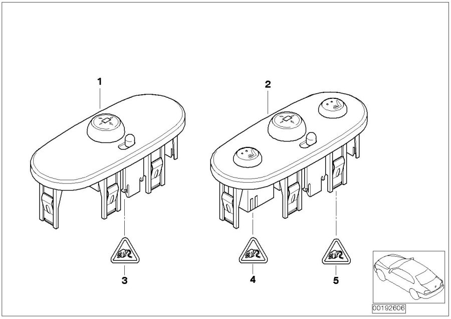 Diagram Switch f mirror adjustment for your MINI