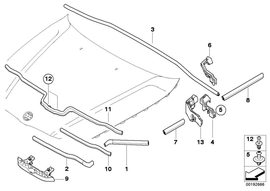 Diagram Seal, hood for your BMW