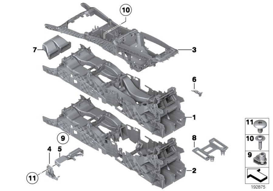 Diagram Mount, center console for your 2007 BMW M6   