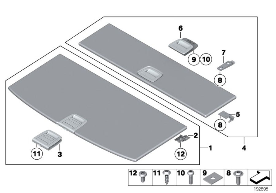 Diagram Trim panel, trunk floor for your BMW