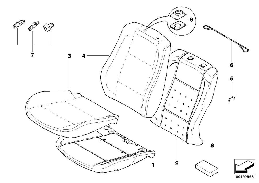 Diagram Seat front, uphlstry/cover, Comfort seat for your 2023 BMW X3  30eX 