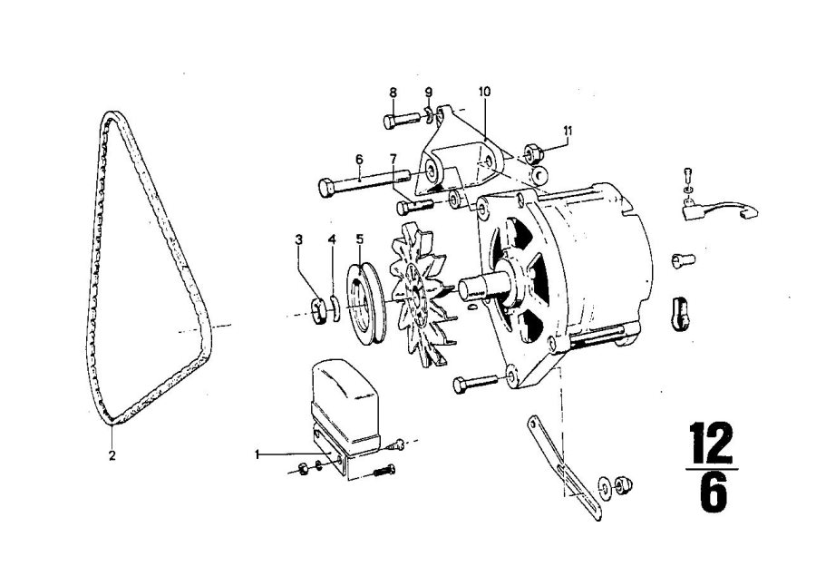 Diagram Alternator, individual parts for your 1988 BMW M6   