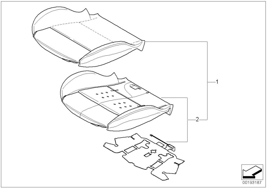 Diagram Seat, front, uphlstry, cover, Sport seat for your 2014 BMW M6   