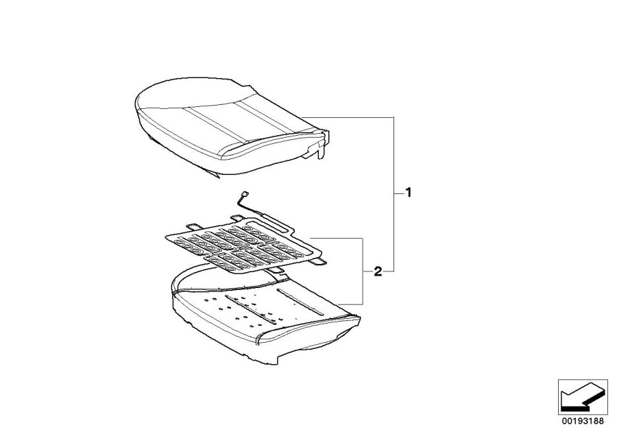 Diagram Seat front, upholstery & cover base seat for your BMW