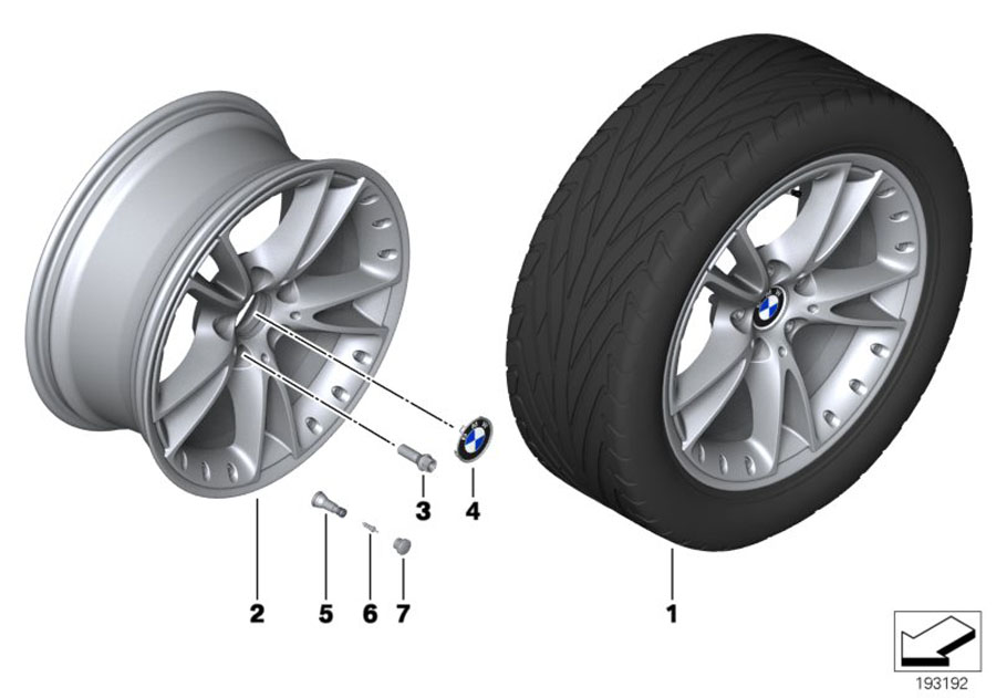 Diagram BMW la wheel, v-spoke 294 for your BMW