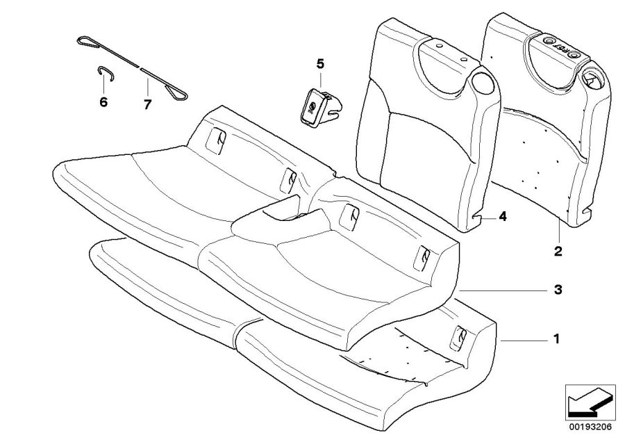 Diagram Seat rear, upholstery & cover base seat for your MINI