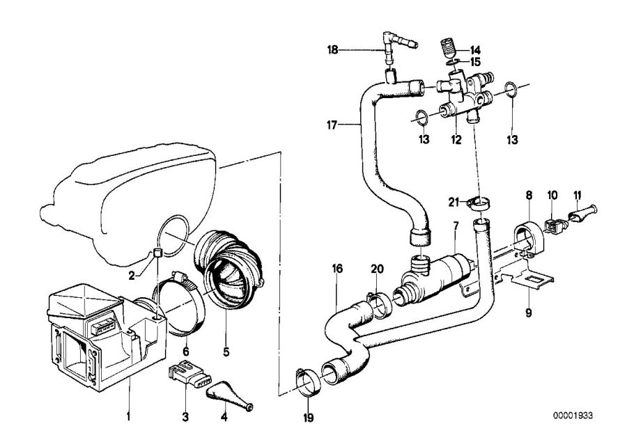 Diagram Volume air flow sensor for your BMW