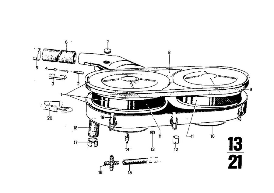 Diagram Air cleaner housing for your BMW