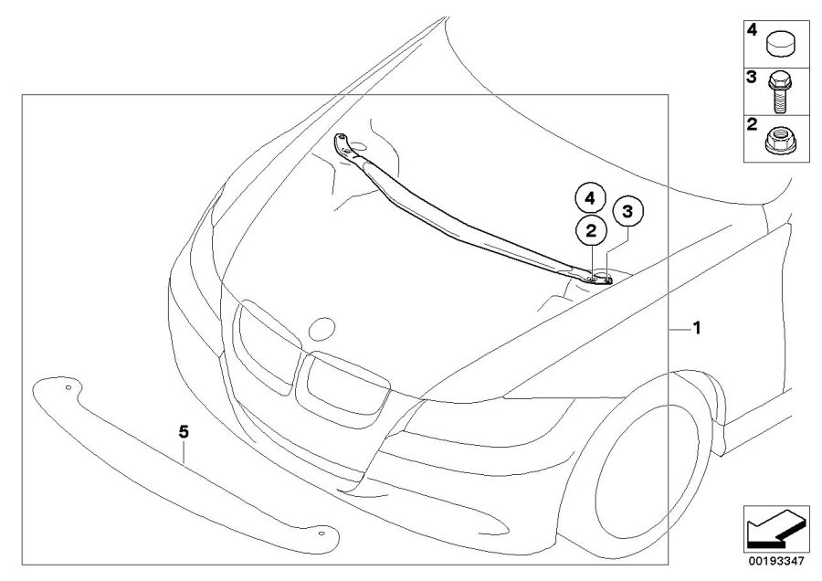 Diagram BMW Performance strut tower brace carbon for your 2016 BMW X1   