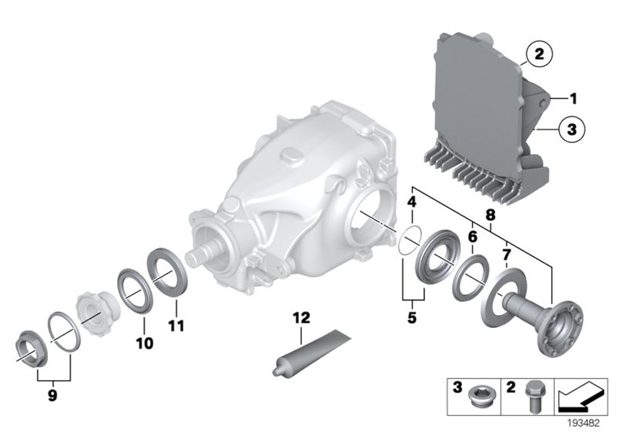 Diagram Final drive, gasket set for your 2004 BMW X5   