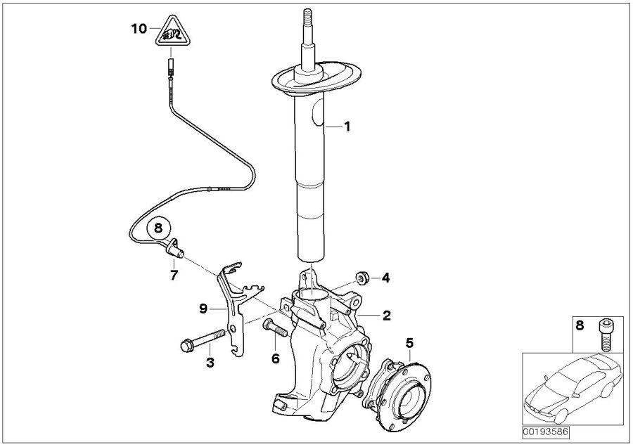 Diagram Front Spring STRUT/CARRIER/WHEEL bearing for your 2008 BMW M6   