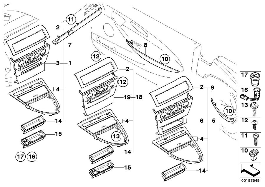 Diagram Real maple wood-grain trim for your 1995 BMW M3   