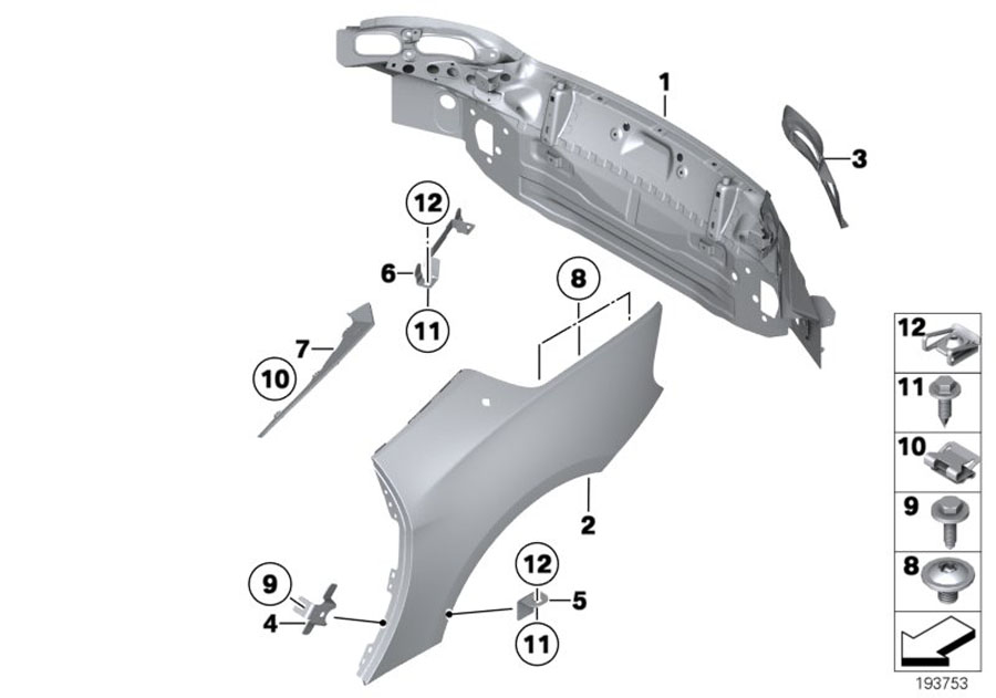 Diagram Side PANEL/TAIL trim for your BMW