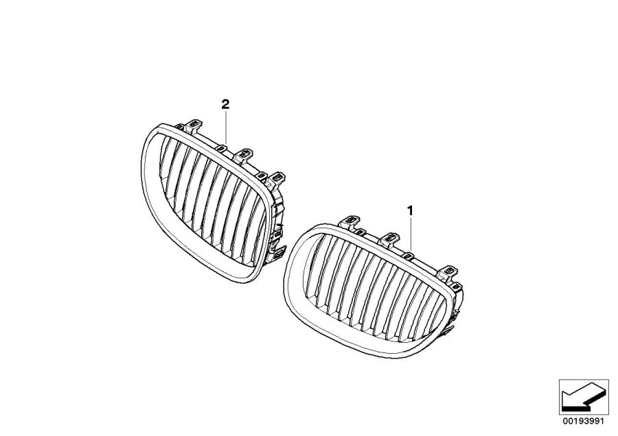 Diagram Retrofit trim grill for your 2010 BMW 750iX   