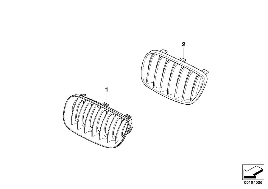 Diagram Retrofit trim grill for your BMW