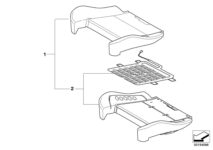 Diagram Seat, front, uphlstry, cover, Sport seat for your 2007 BMW M6   