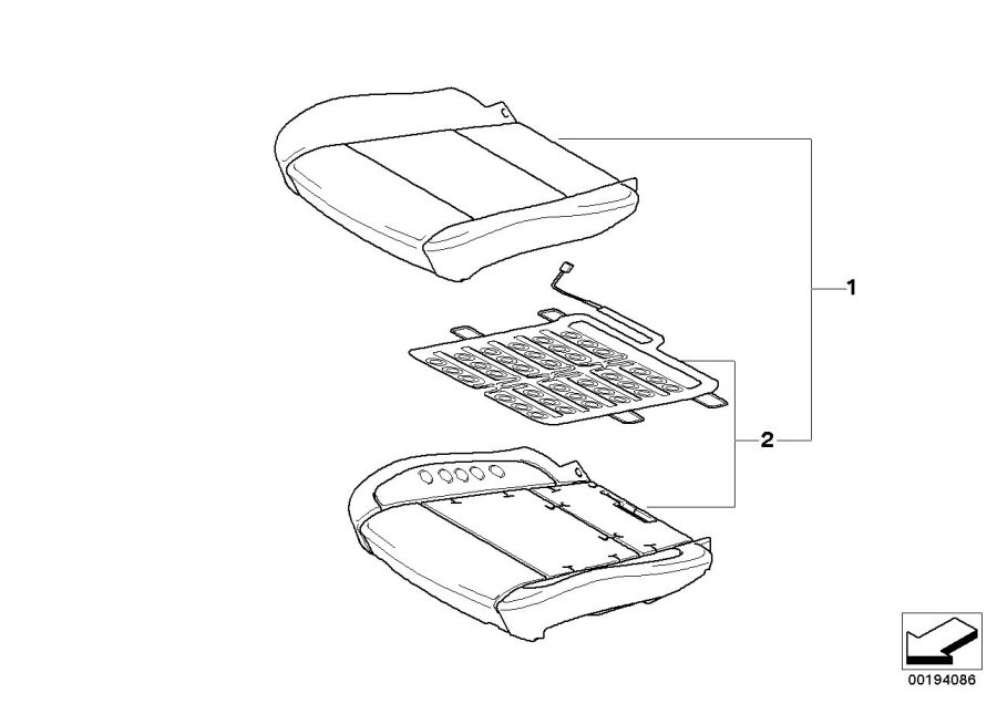 Diagram Seat front, upholstery & cover base seat for your 2010 BMW X6  M 