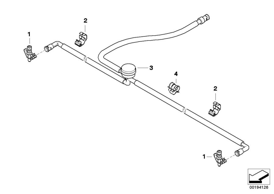 Diagram Hose lines, headlight washer system for your 2020 BMW 840i   