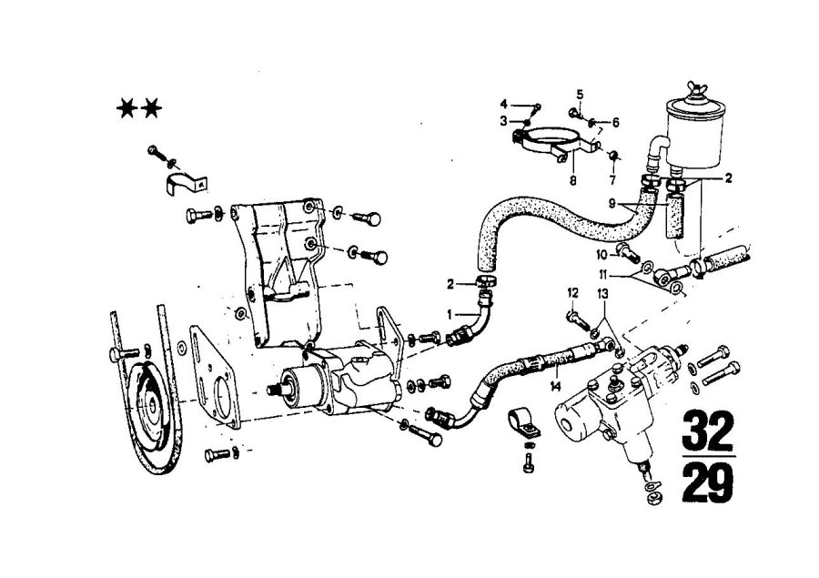 Diagram Hydro steering-oil pipes for your BMW