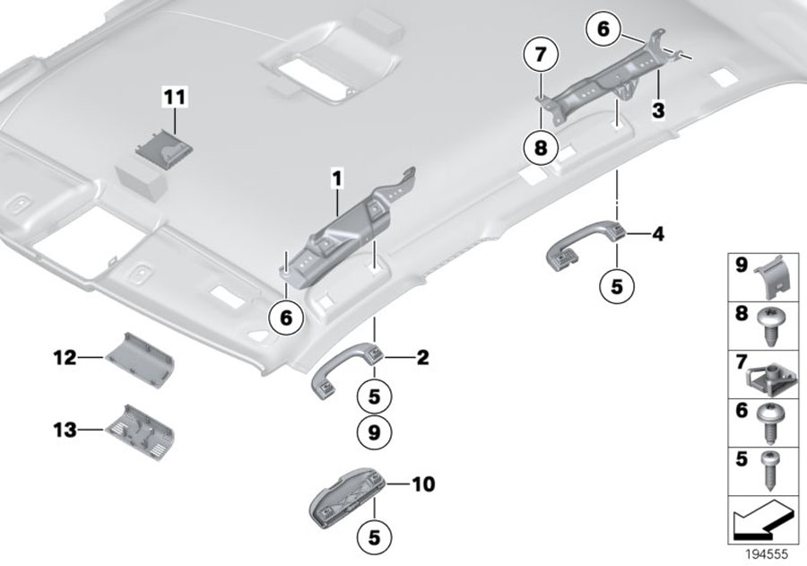 Diagram Mounting parts, roof antenna for your 2023 BMW X3  30eX 