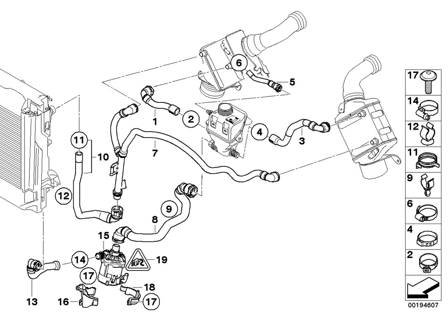 Diagram Cooling system water hoses, turbo for your 2013 BMW