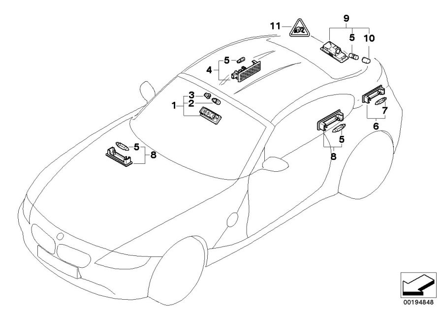Diagram Various lamps for your 2021 BMW 230iX   
