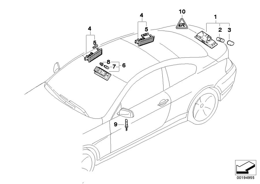 Diagram Various lamps for your 2016 BMW 228iX   