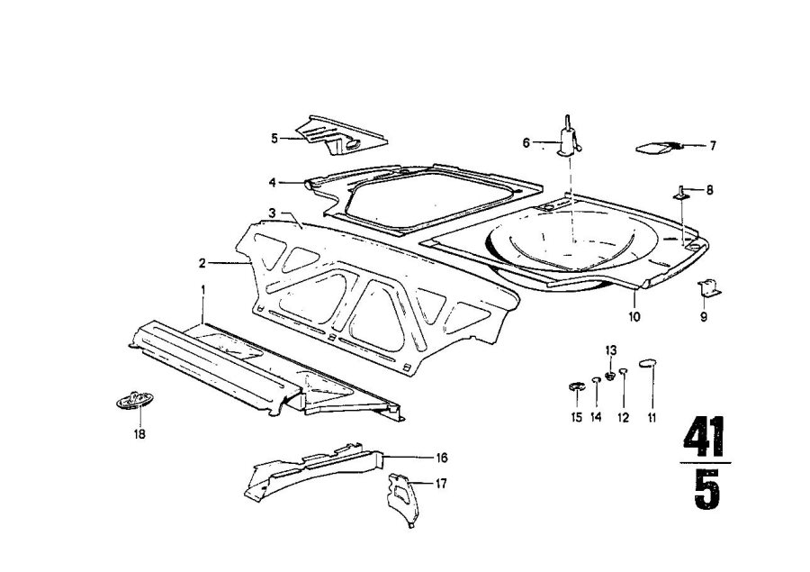 Diagram Mounting parts for trunk floor panel for your 2018 BMW X2  28iX 