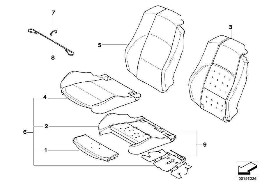 Diagram Seat, front, uphlstry, cover, Sport seat for your 2023 BMW X3  30eX 