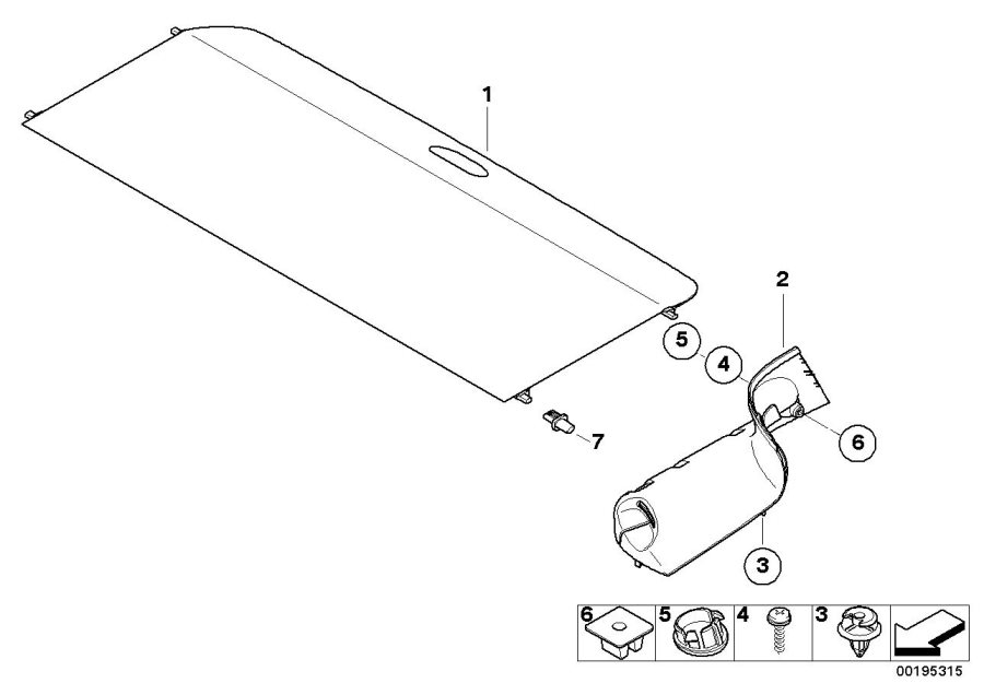 Diagram Hide-away cargo cover for your MINI