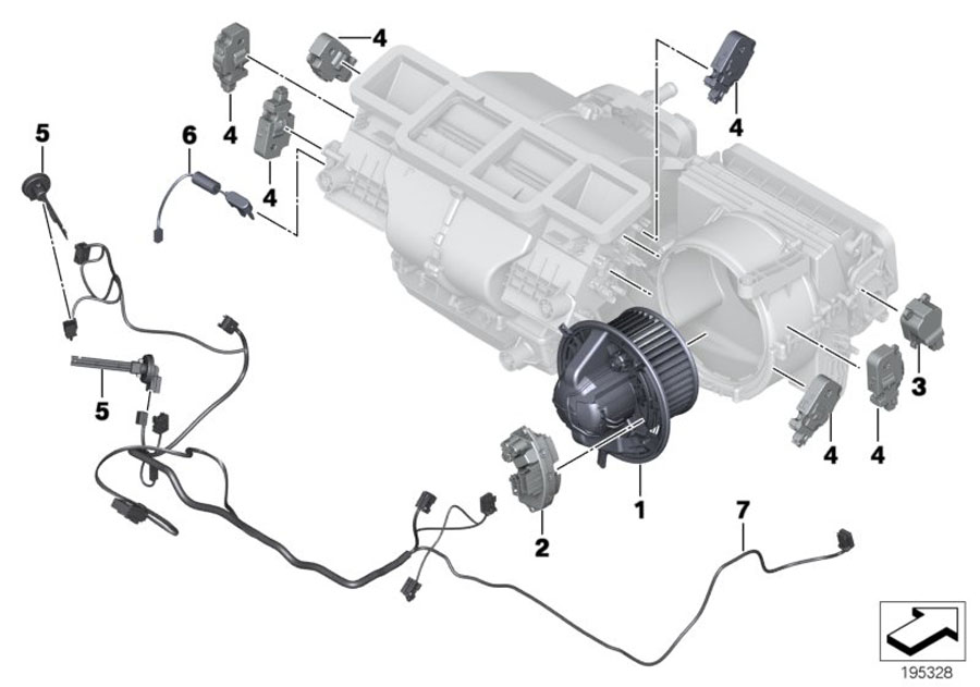 Diagram Electric parts for ac unit for your BMW