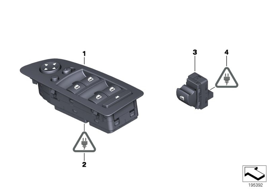 Diagram SWITCH WINDOW LIFTER for your BMW