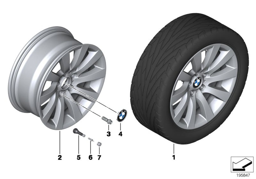 Le diagramme Roue all. BMW style turbine 271 - 18"" pour votre BMW 640iX  