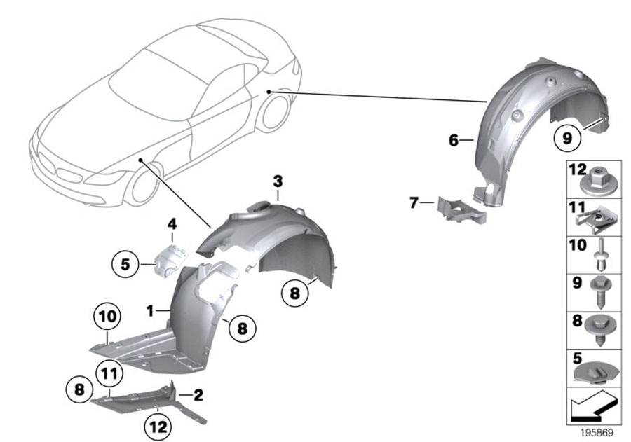 Le diagramme Habillage du passage de roue pour votre BMW