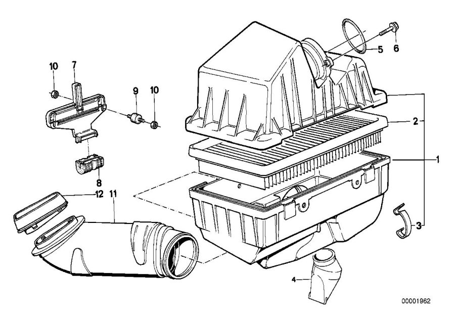 Diagram Intake silencer / Filter cartridge Intake silencer / Filter cartridge for your BMW